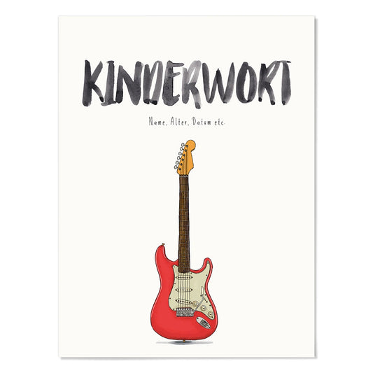 Kindermundposter E-Gitarre – personalisiertes Poster mit Kinderwort für Eltern
