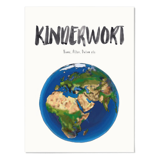 Kindermundposter Erde – personalisiertes Poster mit Kinderwort für Eltern
