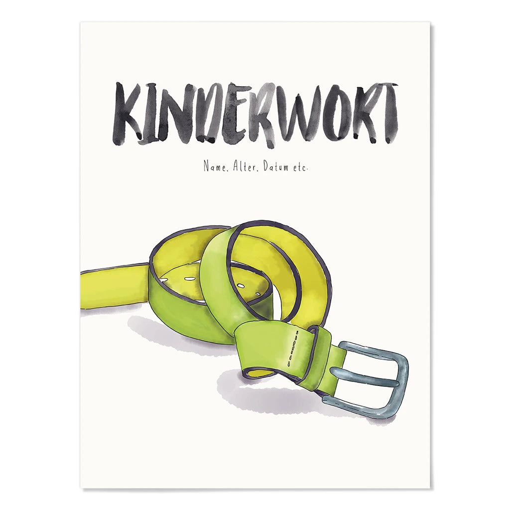 Kindermundposter Gürtel – personalisiertes Poster mit Kinderwort für Eltern
