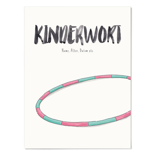 Kindermundposter Hula Hoop – personalisiertes Poster mit Kinderwort für Eltern