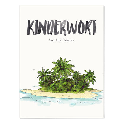 Kindermundposter Insel – personalisiertes Poster mit Kinderwort für Eltern