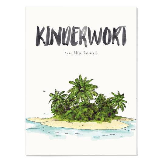 Kindermundposter Insel – personalisiertes Poster mit Kinderwort für Eltern