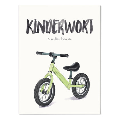 Kindermundposter - Motiv Laufrad