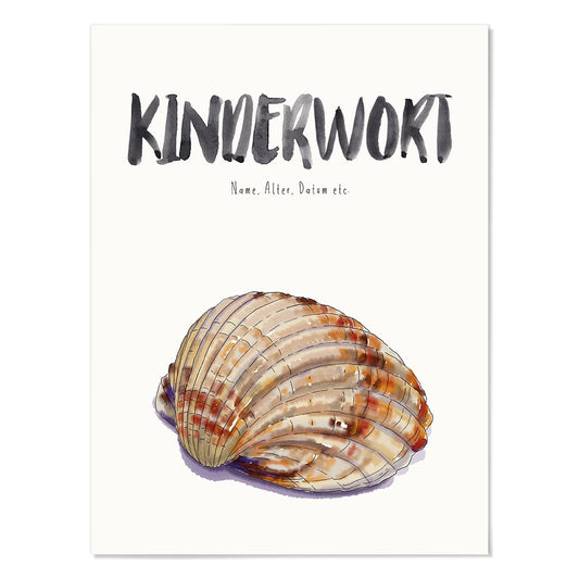 Kindermundposter Muschel – personalisiertes Poster mit Kinderwort für Eltern
