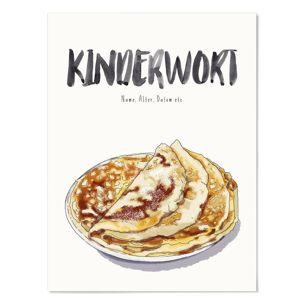 Kindermundposter Pfannkuchen – personalisiertes Poster mit Kinderwort für Eltern