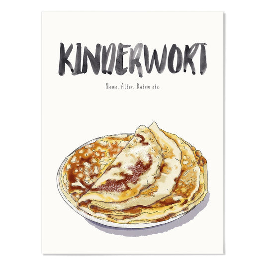 Kindermundposter Pfannkuchen – personalisiertes Poster mit Kinderwort für Eltern