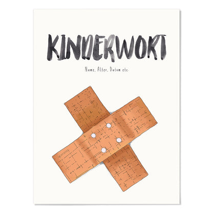 Kindermundposter Pflaster – personalisiertes Poster mit Kinderwort für Eltern