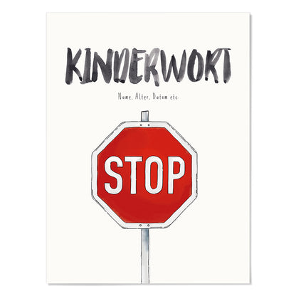 Kindermundposter - Motiv Stoppschild