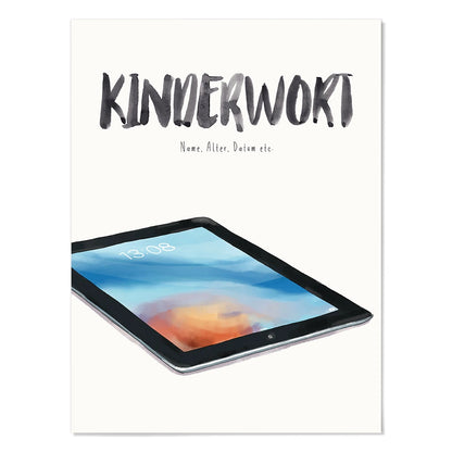 Kindermundposter Tablet – personalisiertes Poster mit Kinderwort für Eltern