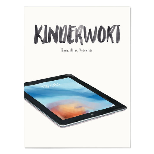 Kindermundposter Tablet – personalisiertes Poster mit Kinderwort für Eltern