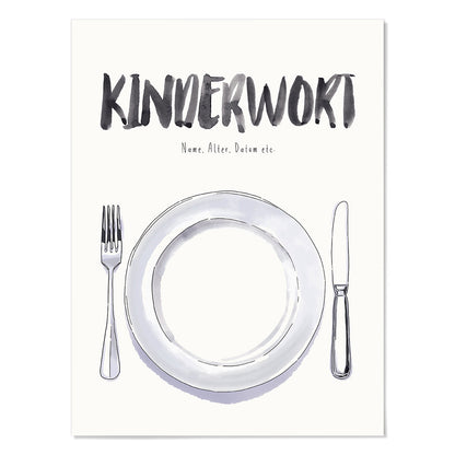 Kindermundposter Teller – personalisiertes Poster mit Kinderwort für Eltern
