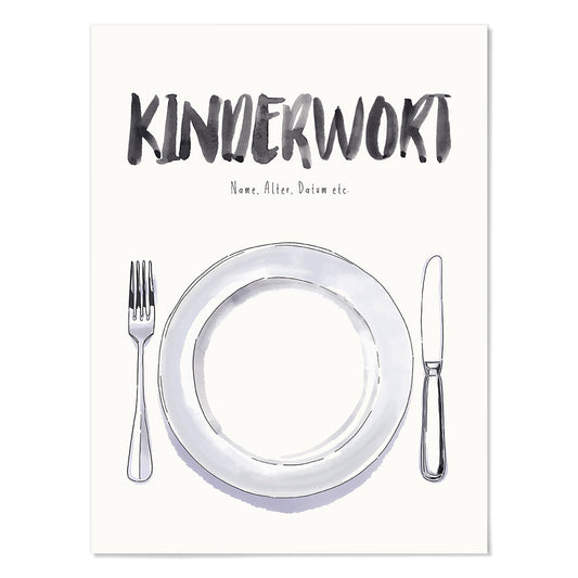 Kindermundposter Teller – personalisiertes Poster mit Kinderwort für Eltern
