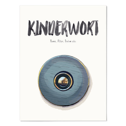 Kindermundposter Türklingel – personalisiertes Poster mit Kinderwort für Eltern