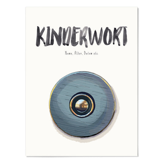 Kindermundposter Türklingel – personalisiertes Poster mit Kinderwort für Eltern