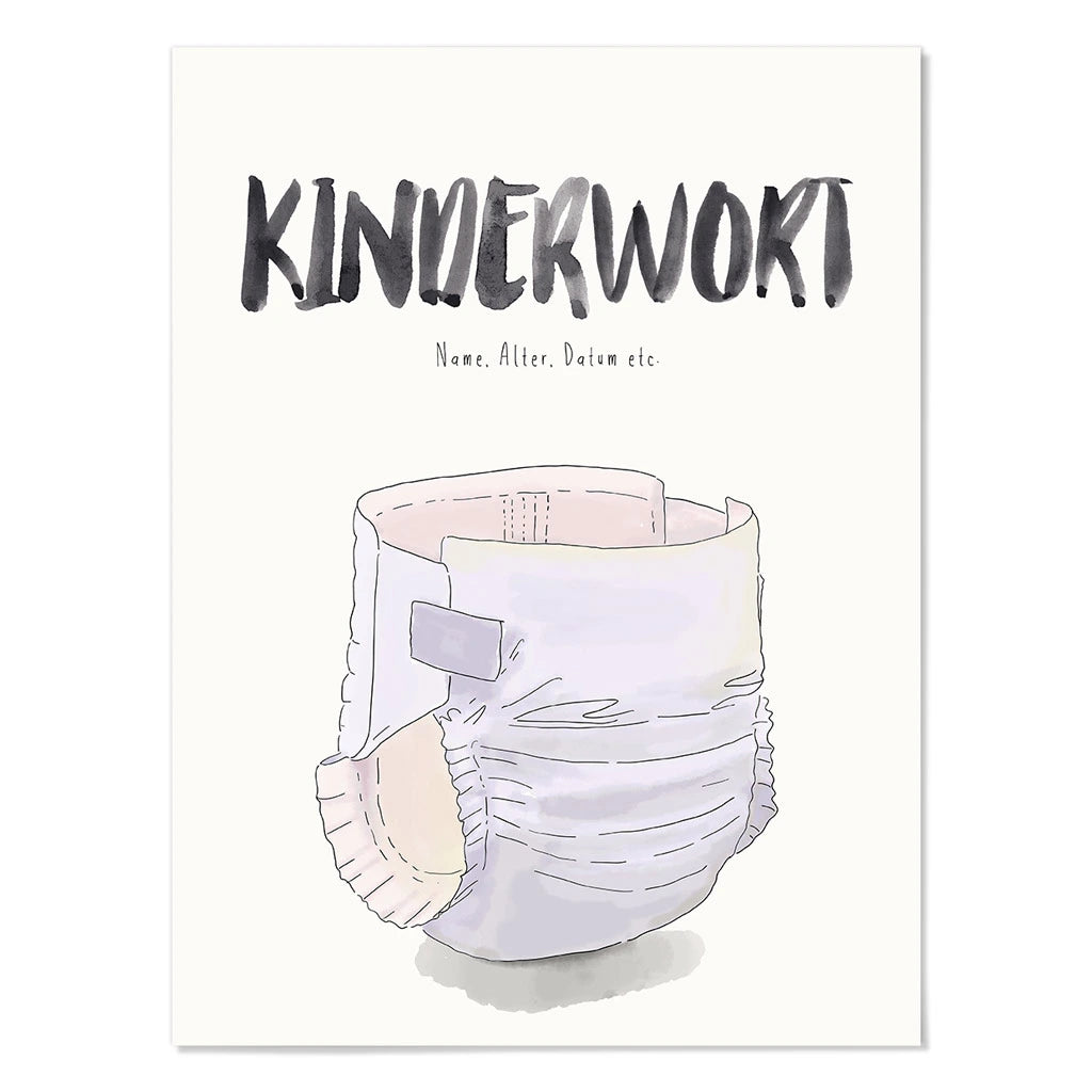 Kindermundposter Windel – personalisiertes Poster mit Kinderwort für Eltern
