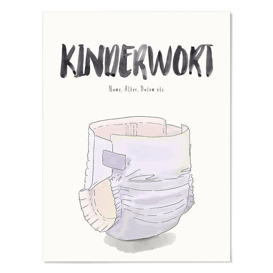 Kindermundposter Windel – personalisiertes Poster mit Kinderwort für Eltern