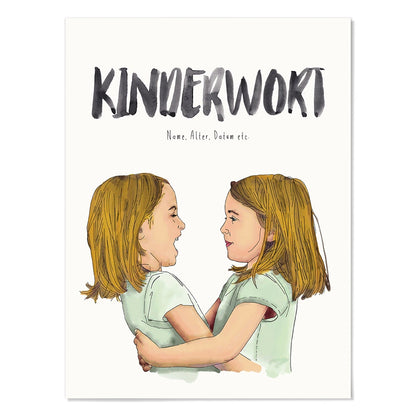 Kindermundposter - Motiv Zwillinge Schwestern Mädchen