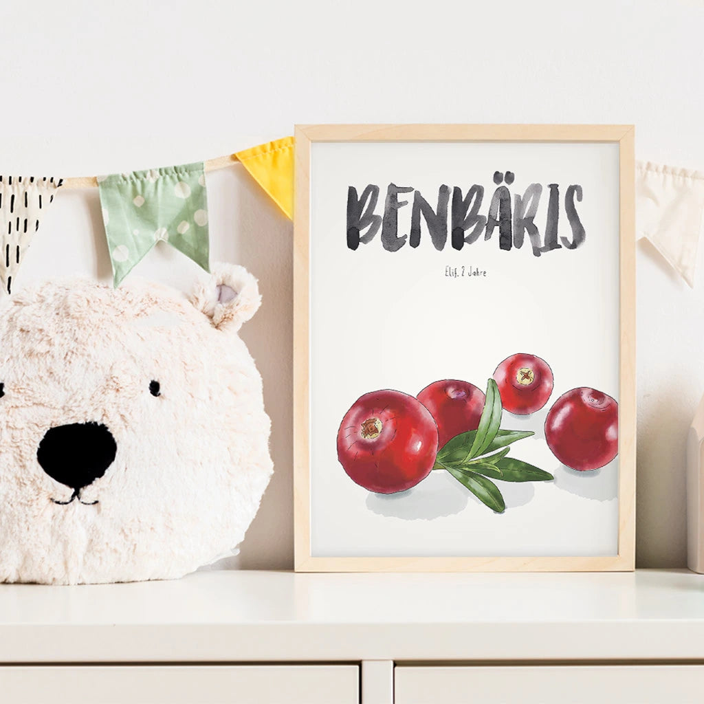 Kindermundposter Cranberries im Kinderzimmer – personalisiertes Poster als Dekoration und Geschenk