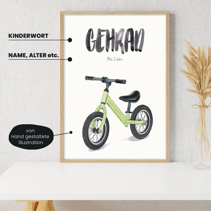 Kindermundposter - Motiv Laufrad